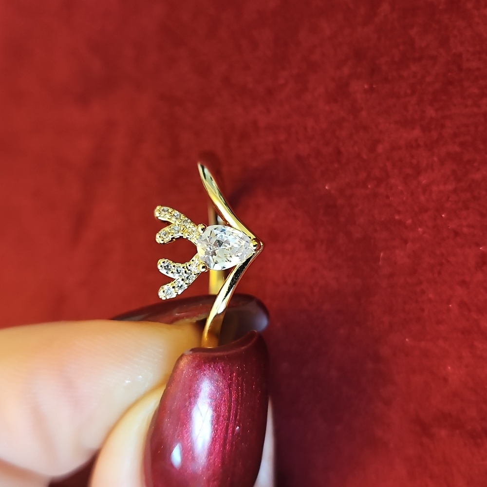 Elegant Gold and Silver Women's Ring Size 9.5 (6cm)